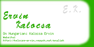 ervin kalocsa business card